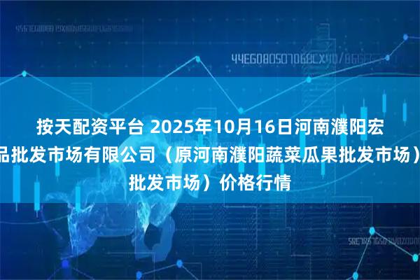 按天配资平台 2025年10月16日河南濮阳宏进农副产品批发市场有限公司（原河南濮阳蔬菜瓜果批发市场）价格行情